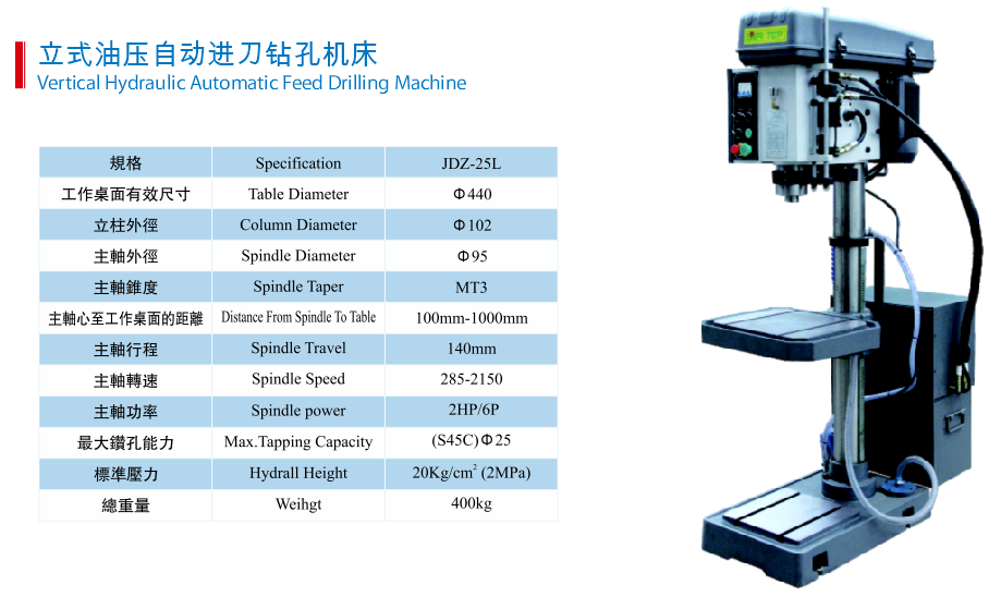 JDZ-25立式油压自动进刀钻孔机床(图1)