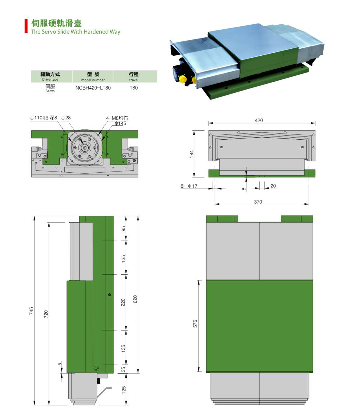 NCBH420-L180伺服硬轨滑台(图1)